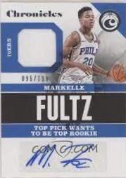 Markelle Fultz #CSS-MFZ Basketball Cards 2017 Panini Chronicles Signature Swatches
