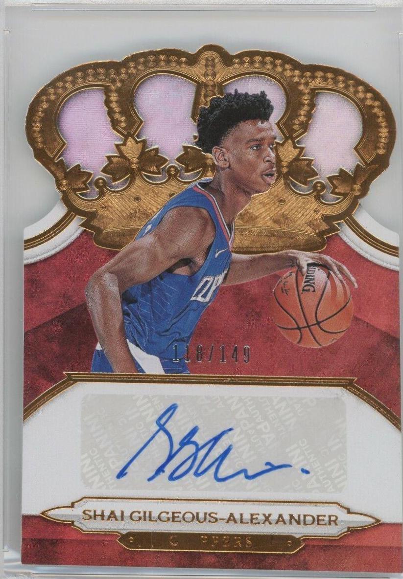Shai Gilgeous Alexander Autograph Jersey #230 Basketball Cards 2018 Panini Crown Royale