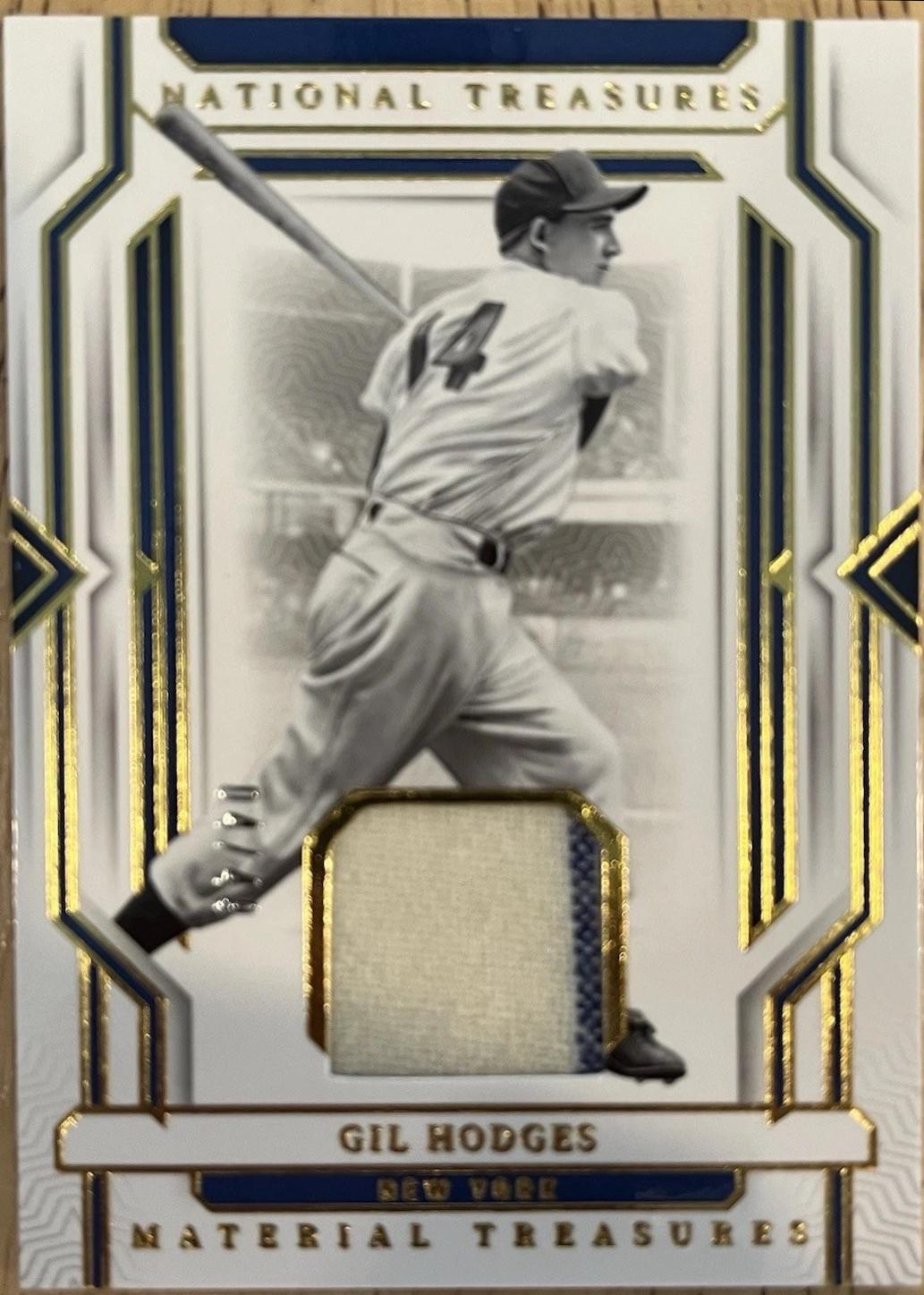Gil Hodges #3 Baseball Cards 2024 Panini National Treasures Material