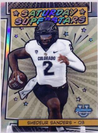 Shedeur Sanders #SS-4 Football Cards 2023 Bowman Chrome University Saturday Superstars