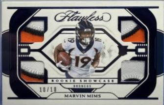 Marvin Mims #7 Football Cards 2023 Panini Flawless Rookie Showcase