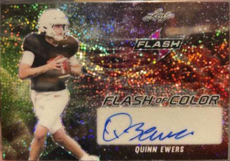 Quinn Ewers #FC-QE1 Football Cards 2022 Leaf Flash of Color Autographs
