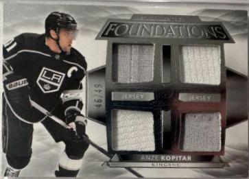 Anze Kopitar #F-AK Hockey Cards 2021 Upper Deck The Cup Foundations Quad Jersey
