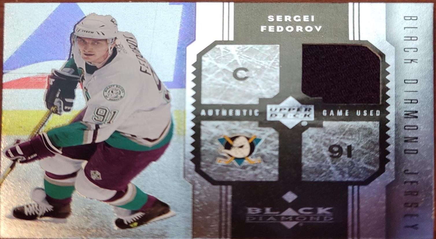 Sergei Fedorov #J-SF Hockey Cards 2005 Upper Deck Black Diamond Jersey Single