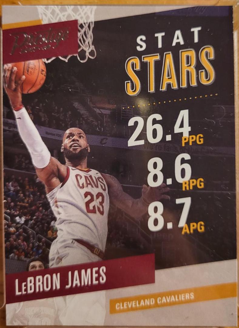 Lebron James #1 Basketball Cards 2017 Panini Prestige Stat Stars