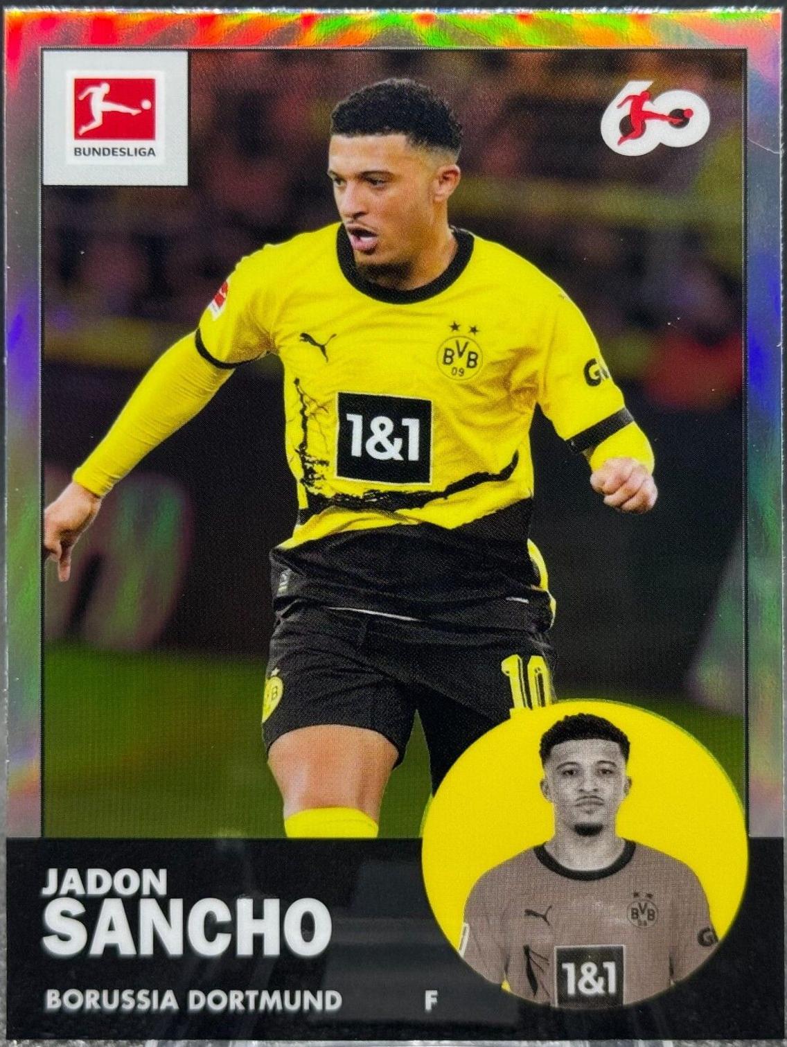 Jadon Sancho #TAN-13 Soccer Cards 2023 Topps Chrome Bundesliga 1963 Topps