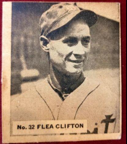 Flea Clifton #32 Baseball Cards 1936 World Wide Gum