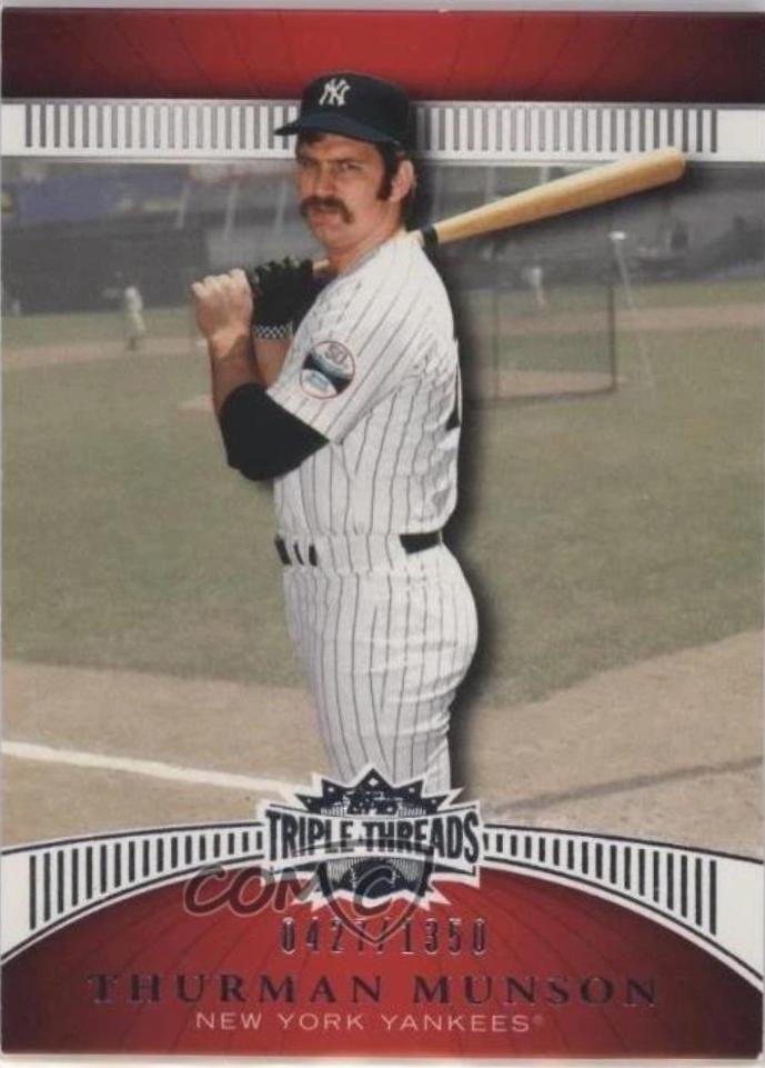 Thurman Munson #101 Baseball Cards 2010 Topps Triple Threads