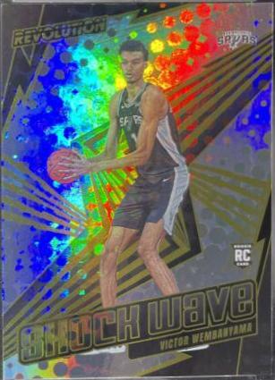 Victor Wembanyama [Holo Gold Asia] #15 Basketball Cards 2023 Panini Revolution Shock Wave