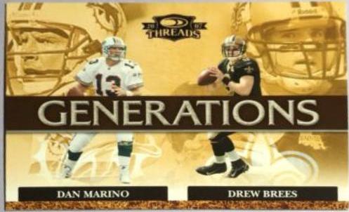 Dan Marino, Drew Brees #G1 Football Cards 2007 Panini Donruss Threads Generations