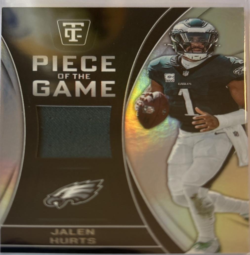 Jalen Hurts #4 Football Cards 2024 Panini Totally Certified Piece of the Game