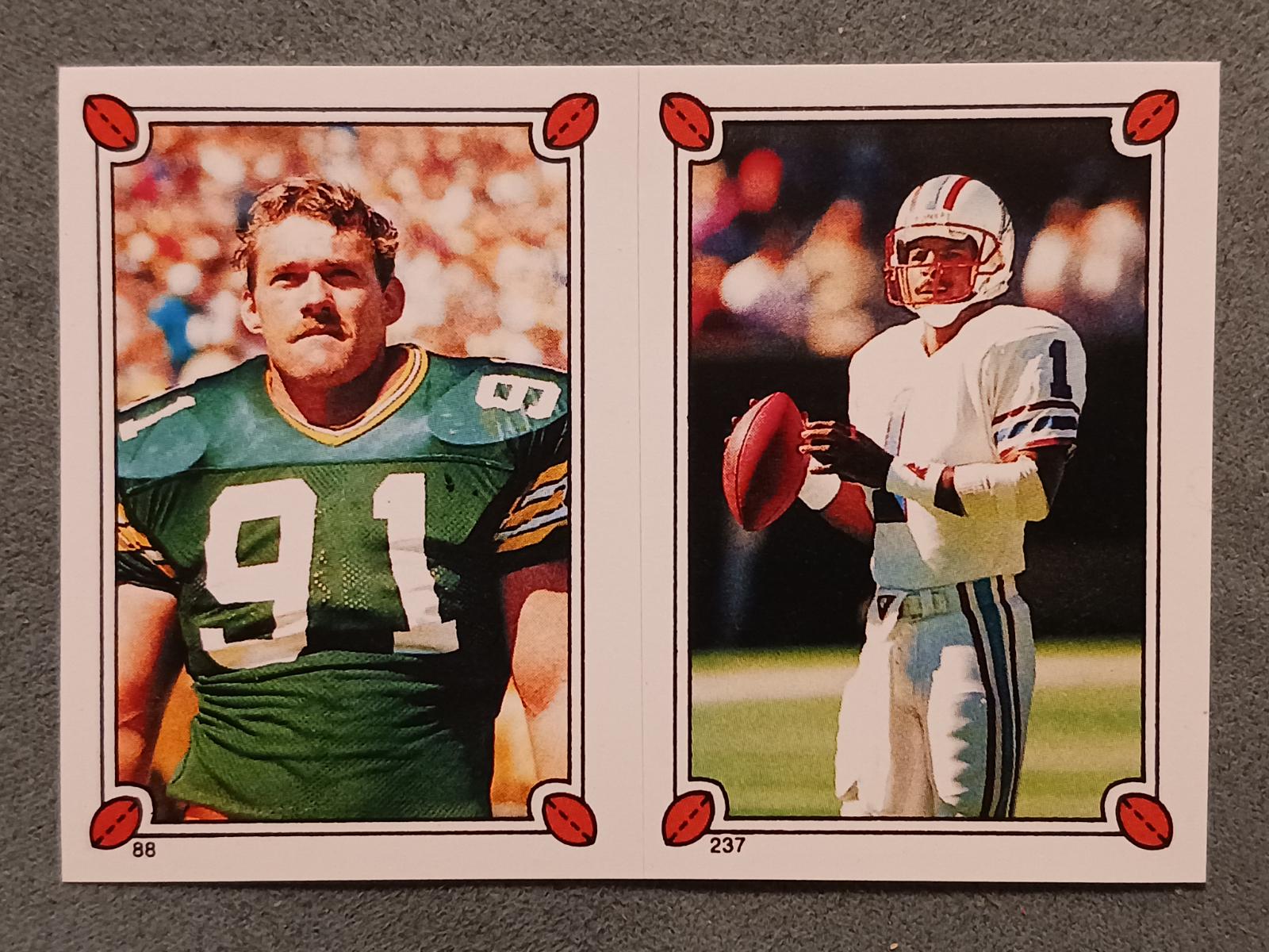 Brian Noble, Warren Moon Football Cards 1987 Topps Stickers