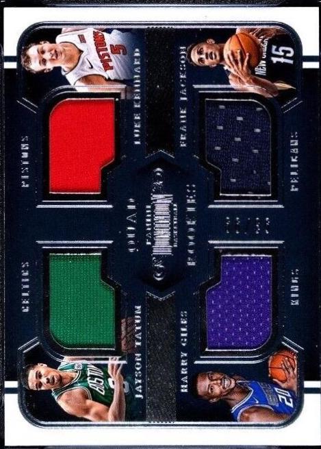 Jayson Tatum, Luke Kennard, Harry Giles, Frank Jackson #9 Basketball Cards 2017 Panini Dominion Quad Materials