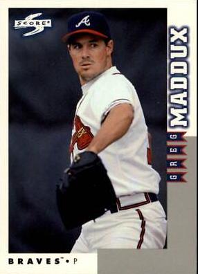 Greg Maddux #4 Baseball Cards 1998 Score Rookie Traded