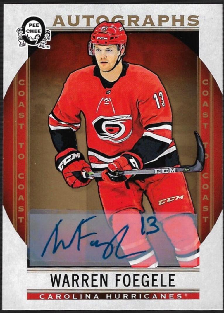 Warren Foegele #181 Hockey Cards 2018 O-Pee-Chee Coast-to-Coast Autographs