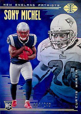 Curtis Martin, Sony Michel #39 Football Cards 2018 Panini Illusions