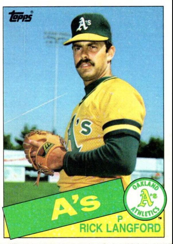 Rick Langford #347 Baseball Cards 1985 Topps
