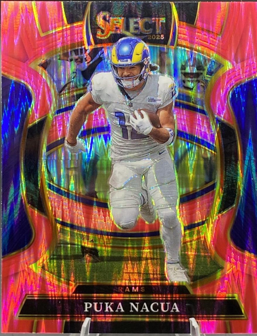 2025 Panini Select Puka Nacua [Pink Prizm Shock] #21 card