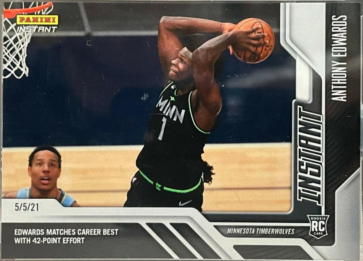 Anthony Edwards #169 Basketball Cards 2020 Panini Instant