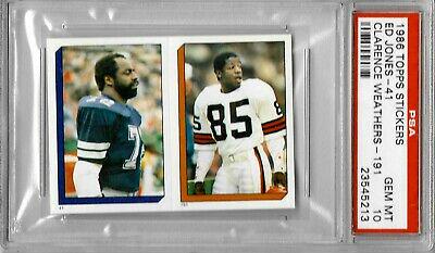 Ed 'Too Tall' Jones Football Cards 1986 Topps Stickers
