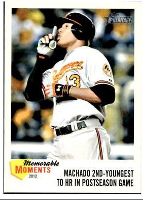 Manny Machado #MM-MM Baseball Cards 2013 Topps Heritage Memorable Moments