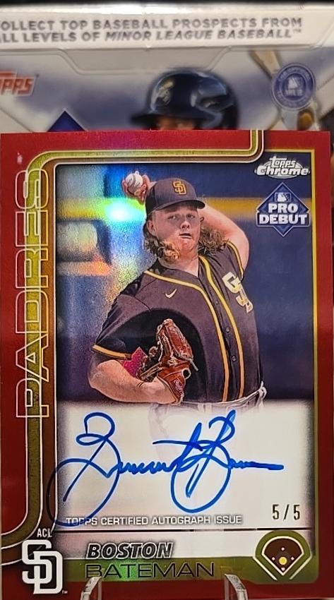 Boston Bateman [Red Refractor Autograph] #PDC-42