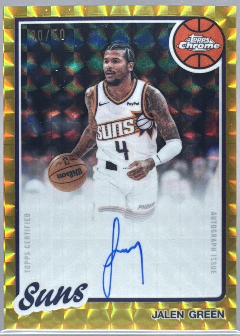 Jalen Green #80TBA-JG 2025 Topps Chrome Update Sapphire 1980 81 Autograph Basketball