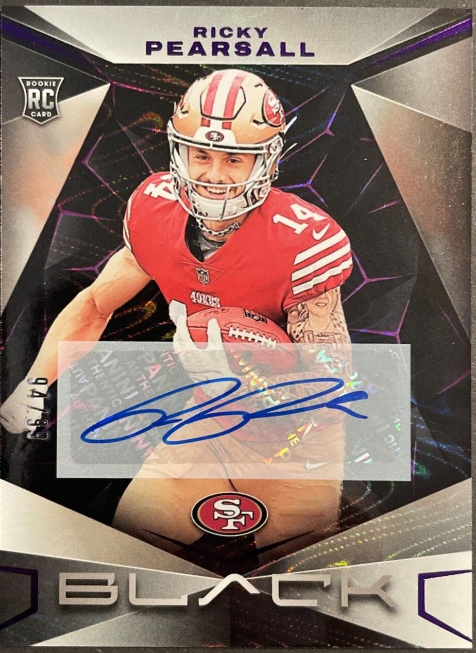 Ricky Pearsall #183 Football Cards 2024 Panini Black Rookies Autograph