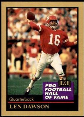 Len Dawson #33 Football Cards 1991 Enor Pro HOF
