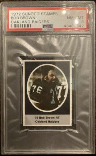 Bob Brown Football Cards 1972 Sunoco Stamps