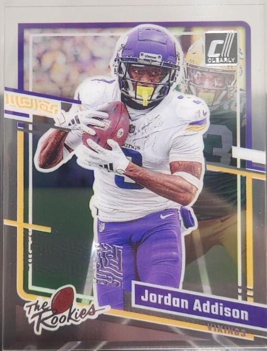 Jordan Addison #7 Football Cards 2023 Clearly Donruss The Rookies