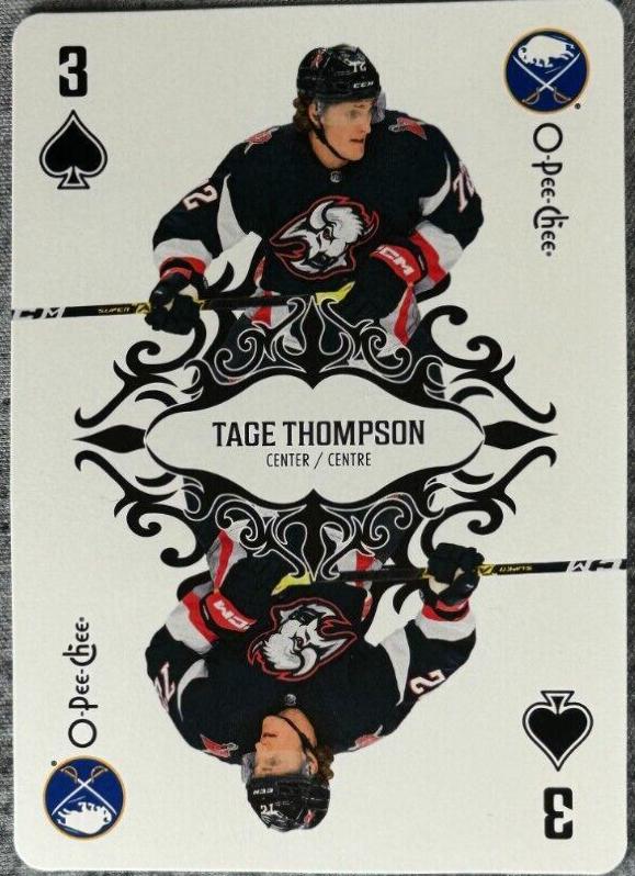 Tage Thompson #3-SPADES Hockey Cards 2023 O-Pee-Chee Playing Cards