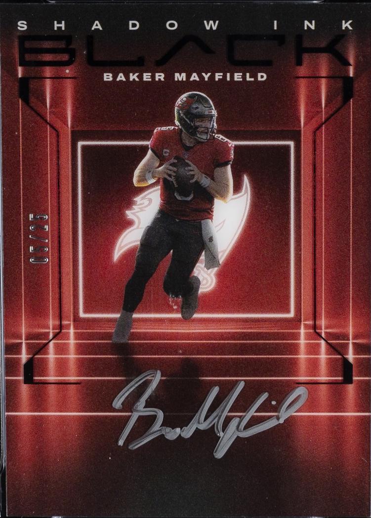 Baker Mayfield #SI-BM Football Cards 2024 Panini Black Shadow Ink