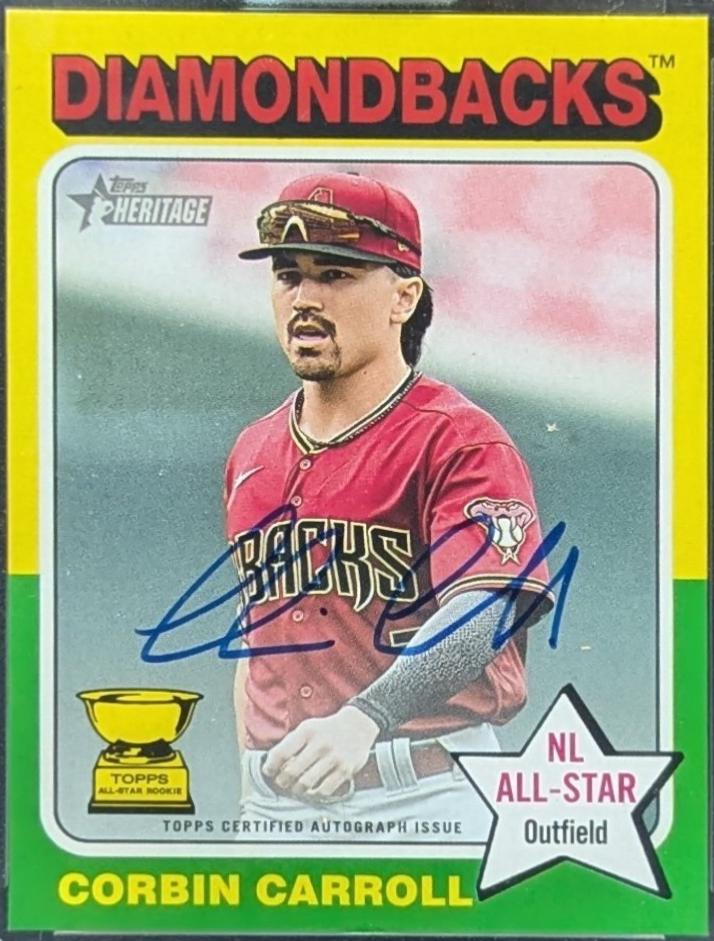 Corbin Carroll #ROA-CCA Baseball Cards 2024 Topps Heritage Mini Real One Autograph