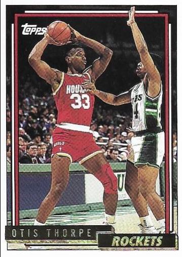 Otis Thorpe #19 Basketball Cards 1992 Topps Gold