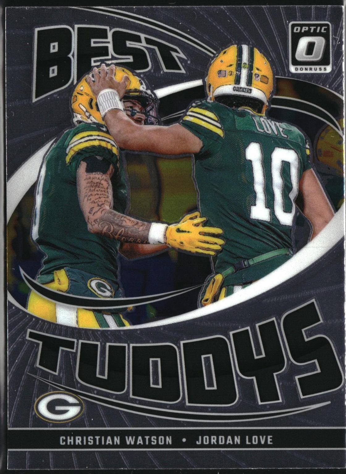 Christian Watson / Jordan Love #5 Football Cards 2024 Panini Donruss Optic Best Tuddys