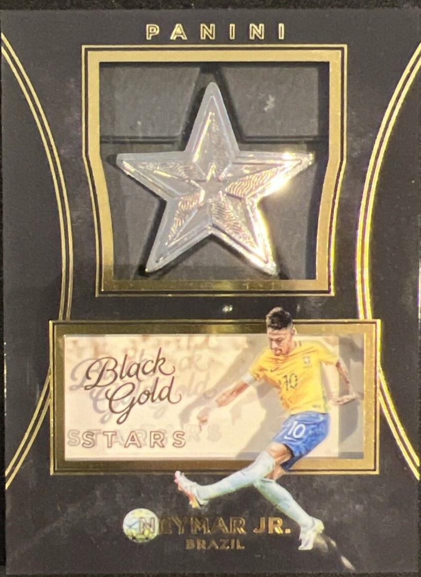 Neymar Jr. #4 Soccer Cards 2016 Panini Black Gold Stars