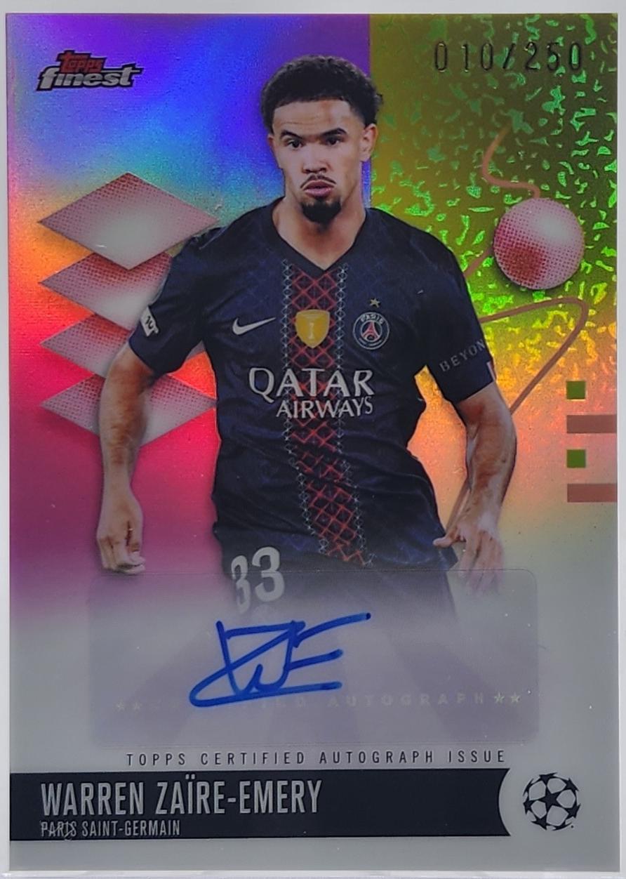Warren Zaire-Emery #BA-WZ 2025 Topps Finest UEFA Autograph