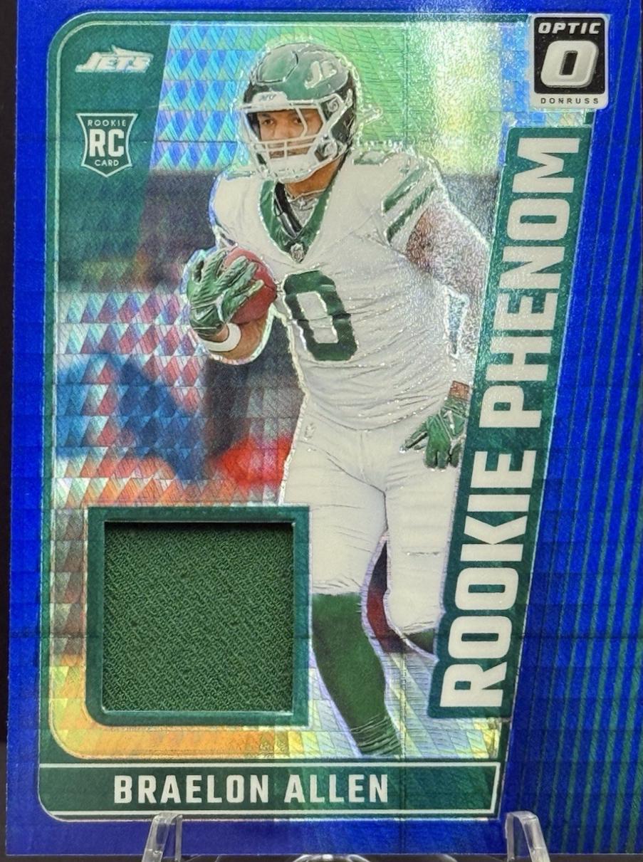 Braelon Allen #RPB-BAN Football Cards 2024 Panini Donruss Optic Rookie Phenom Blue Hyper