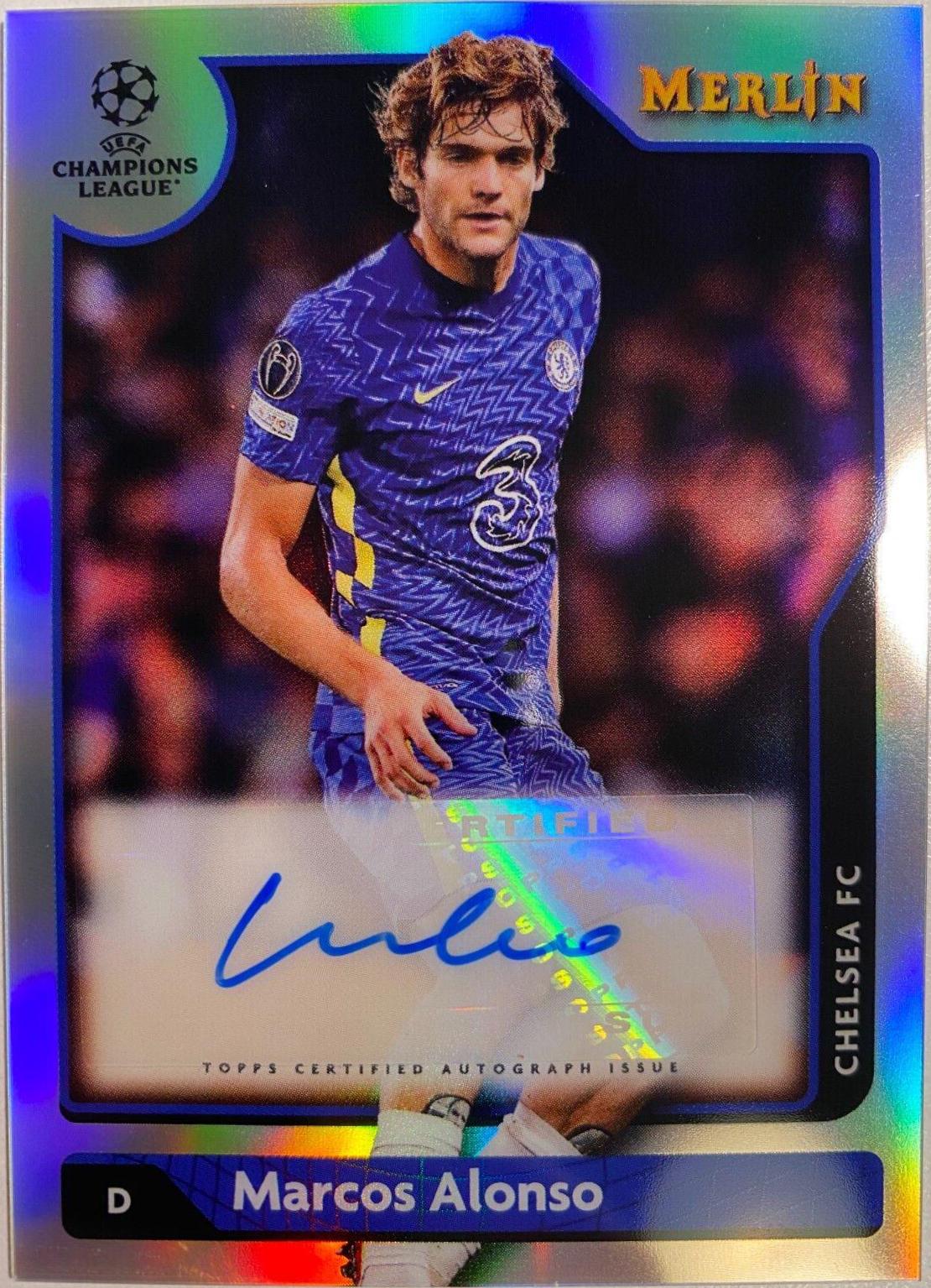 Marcos Alonso #A-MA 2021 Topps Merlin Chrome UEFA Autographs
