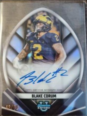 Blake Corum #FOFA-BC Football Cards 2023 Bowman Chrome University Future of Autographs