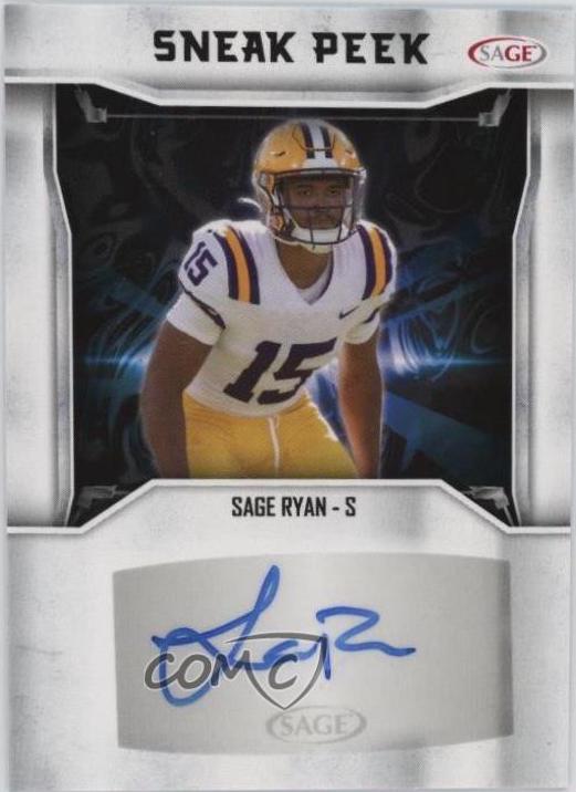 Sage Ryan #SPA-JJ Football Cards 2024 Sage HIT Sneak Peek Autograph