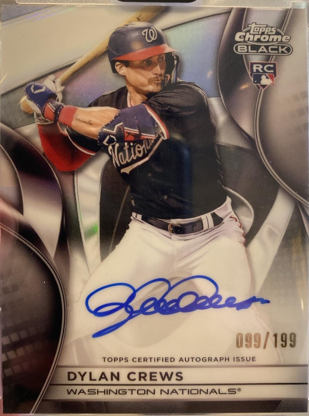 Dylan Crews #CBA-DC Baseball Cards 2025 Topps Chrome Black Autograph