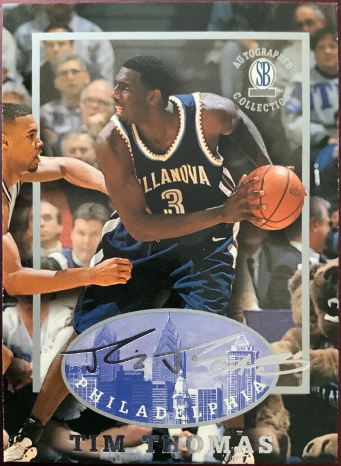 Tim Thomas #18 Basketball Cards 1997 Score Board Autographed Basketball Accuracy