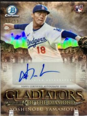 Yoshinobu Yamamoto #GDA-YY Baseball Cards 2024 Bowman Chrome Gladiators of the Diamond Autograph