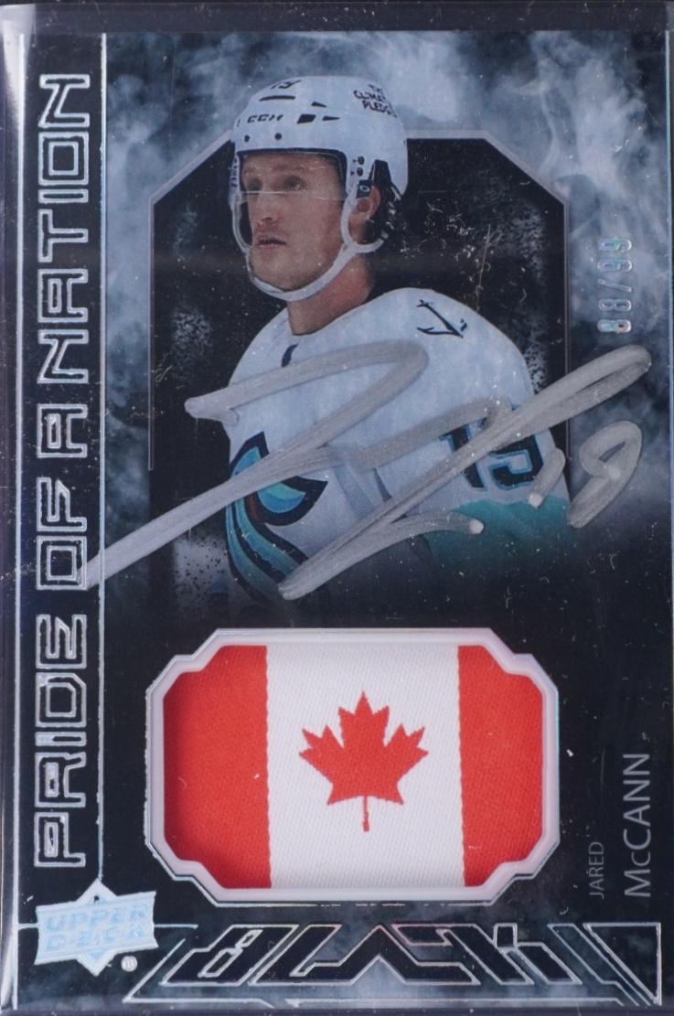 Jared McCann #PON-JM 2023 Spx UD Black Pride Of A Nation Auto Patch Hockey