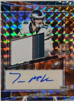 Tanner McKee #20 Football Cards 2023 Panini Spectra Rookie Autograph Neon Orange