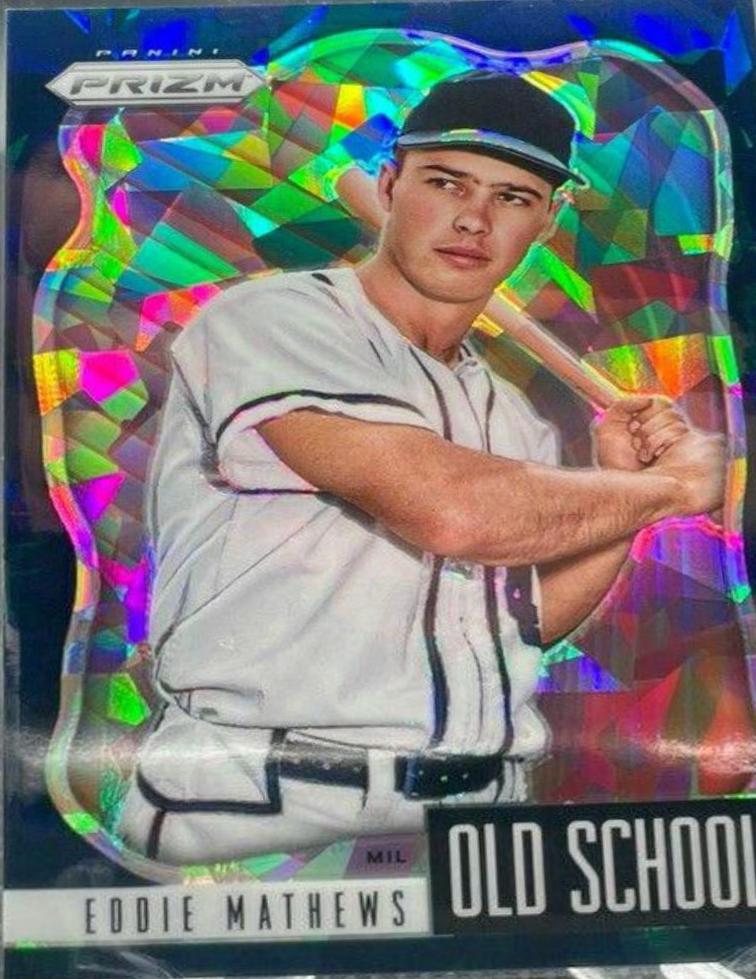 Eddie Mathews [Navy Blue Cracked Ice Prizm] #OS-4
