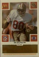 Jerry Rice [Orange] #80 Football Cards 1986 McDonald's 49ers Prices