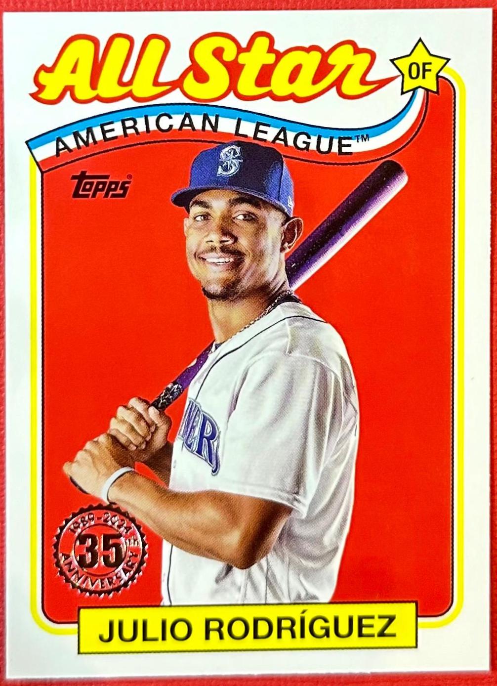 Julio Rodriguez #89ASB-24 Baseball Cards 2024 Topps 1989 All-Stars